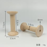 Voiceine 6pcs Large Unfinished Wood Spools Empty Thread Spools for Sewing and Crafts Wood Spools for Embroidery Wooden Ribbon Spools Bobbins